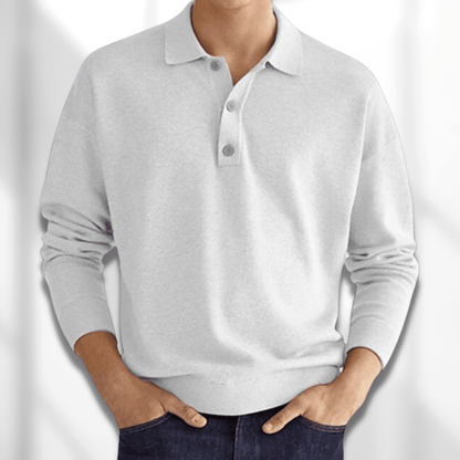 Men's Long Sleeve Modern Button-Front Sweater