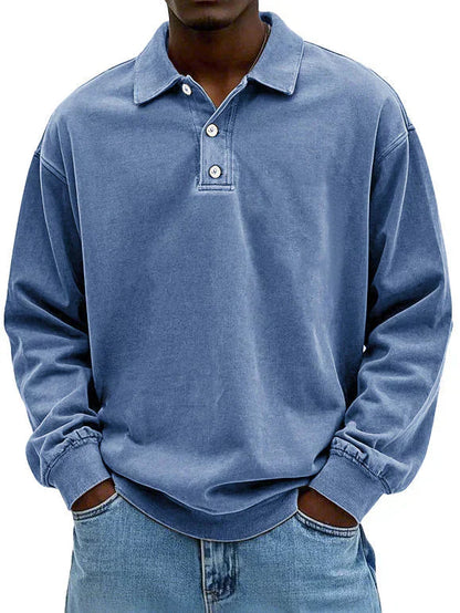 Herren Polo Pullover Modern Knopfleiste - IdealeKleiden