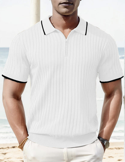 Short-Sleeve Polo Shirt Modern Ribbed