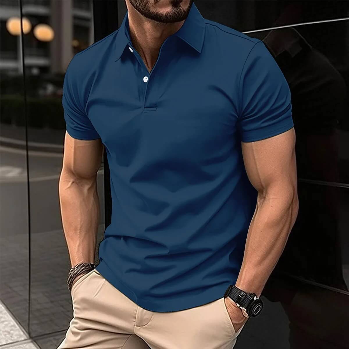 Men's Short-Sleeve Polo Shirt Modern Style