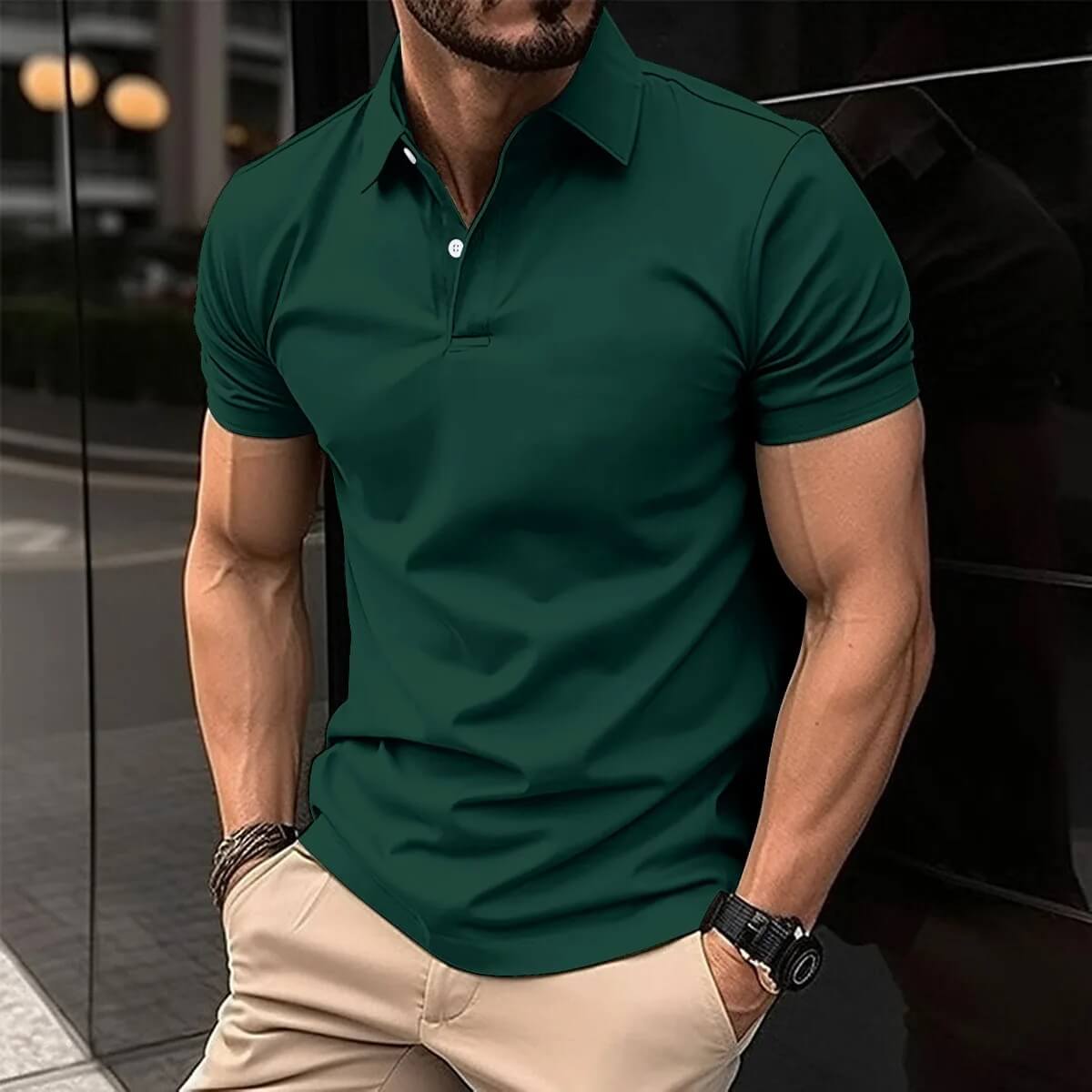 Men's Short-Sleeve Polo Shirt Modern Style