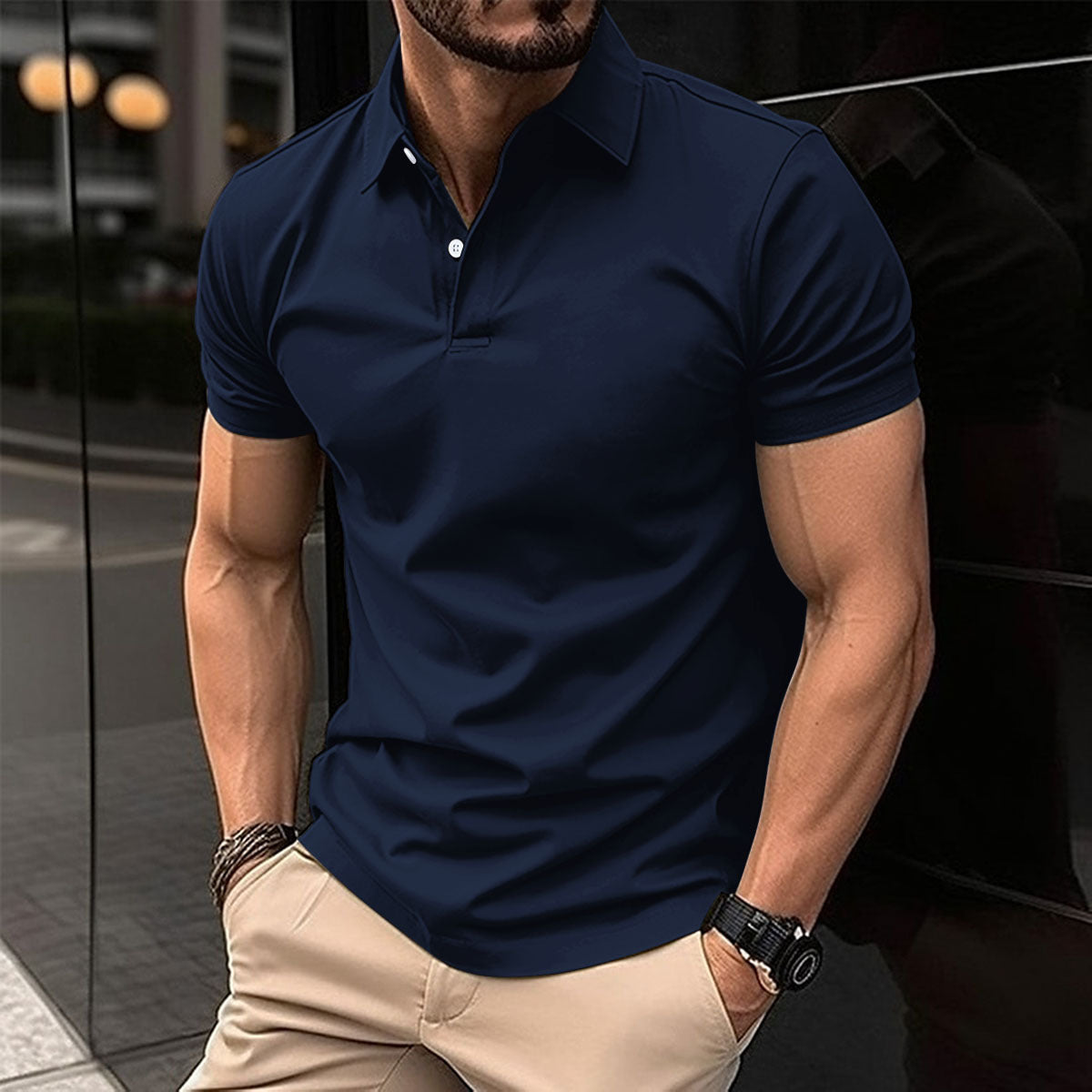 Men's Short-Sleeve Polo Shirt Modern Style