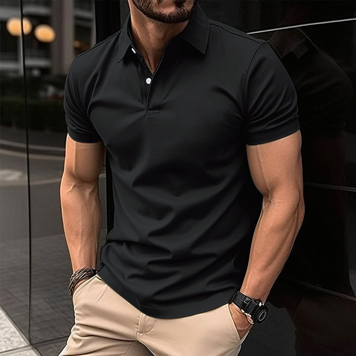 Men's Short-Sleeve Polo Shirt Modern Style