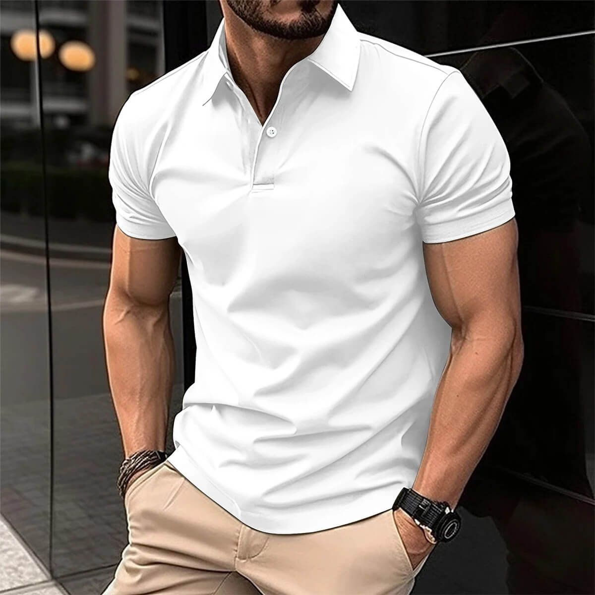 Men's Short-Sleeve Polo Shirt Modern Style