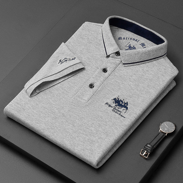 Men's Linen Short-Sleeve Polo Shirt