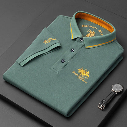 Men's Linen Short-Sleeve Polo Shirt