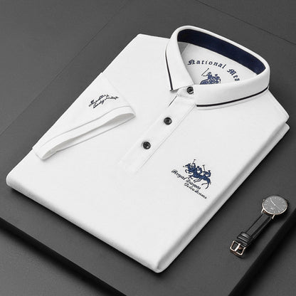 Men's Linen Short-Sleeve Polo Shirt