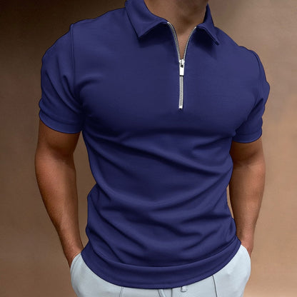 Men's Short Sleeve Polo Shirt Fashionable Turn-Down Collar