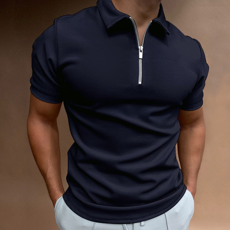 Men's Short Sleeve Polo Shirt Fashionable Turn-Down Collar