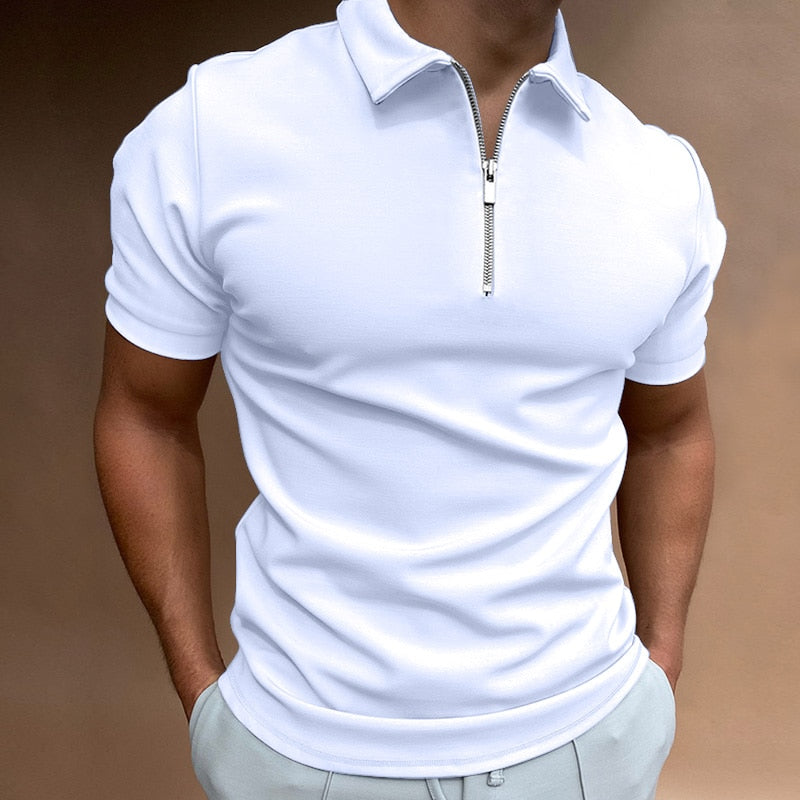 Men's Short Sleeve Polo Shirt Fashionable Turn-Down Collar