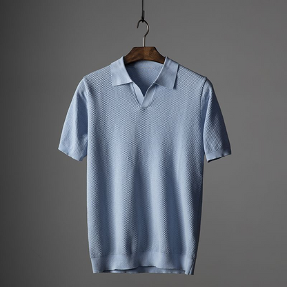 Short Sleeve Polo Shirt V-Neck Modern