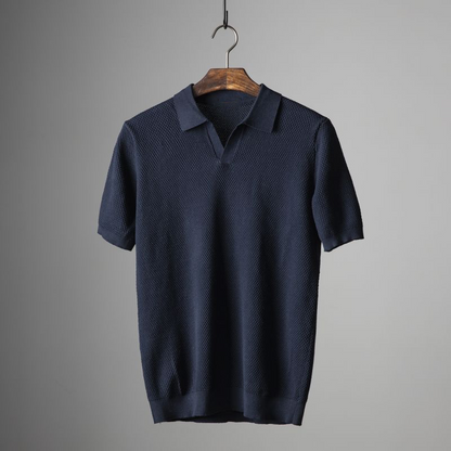 Short Sleeve Polo Shirt V-Neck Modern