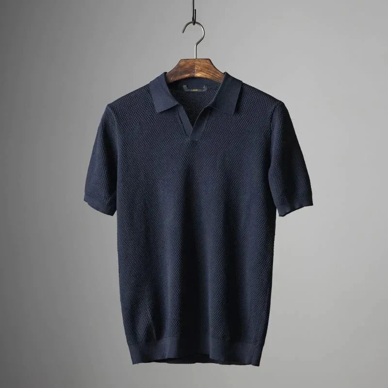 Men's Short-Sleeve V-Neck Modern Polo Shirt