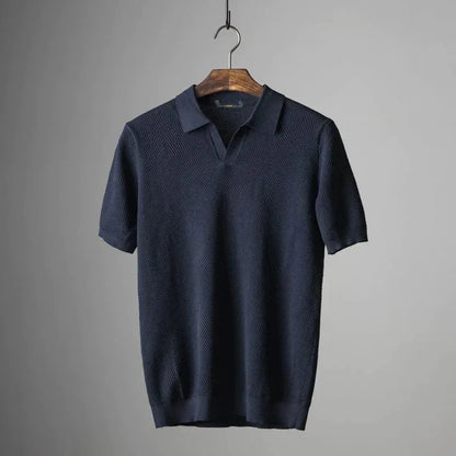 Men's Short-Sleeve V-Neck Modern Polo Shirt