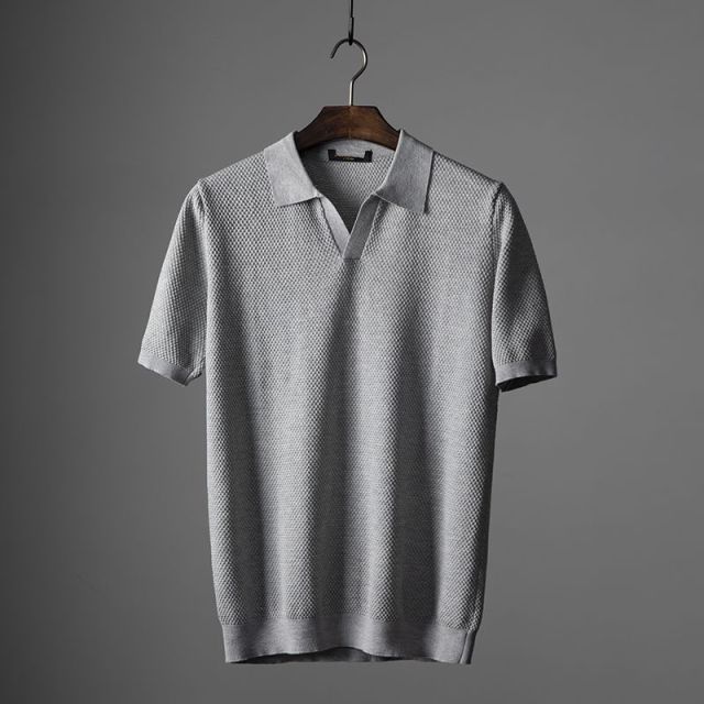 Men's Short-Sleeve V-Neck Modern Polo Shirt