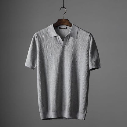 Men's Short-Sleeve V-Neck Modern Polo Shirt