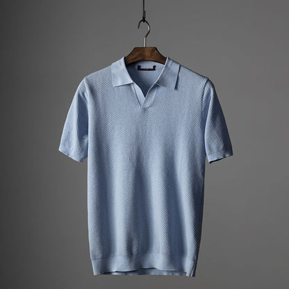 Men's Short-Sleeve V-Neck Modern Polo Shirt