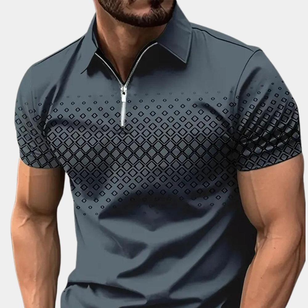 Men's Quarter-Zip Polo Shirt Elegant