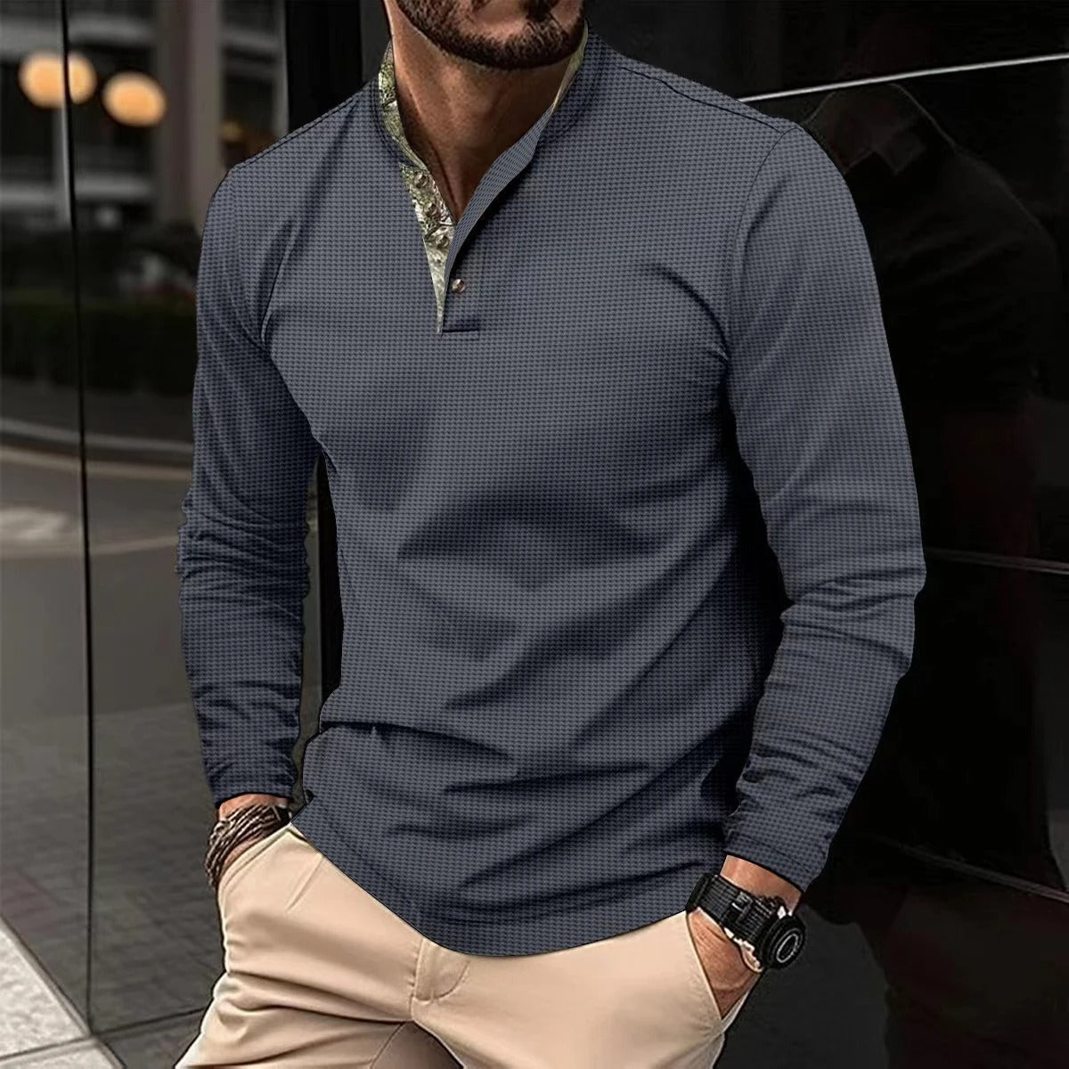 Men's Classic Long-Sleeved Polo Shirt