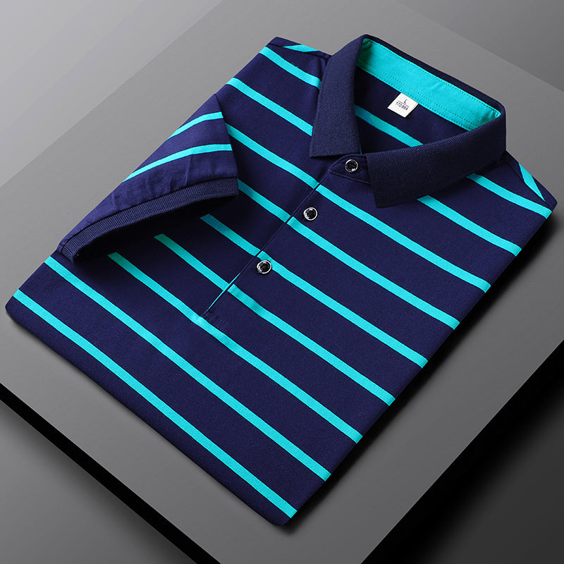 Men's Classic Striped Polo Shirt