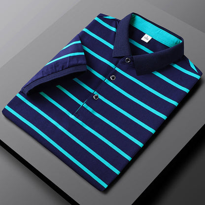 Men's Classic Striped Polo Shirt