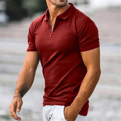 Men's Polo Shirt Quarter-Zip Collar