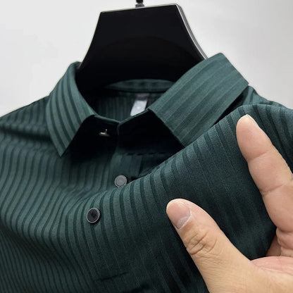 Men's Short Sleeve Polo Shirt Buttons Collar