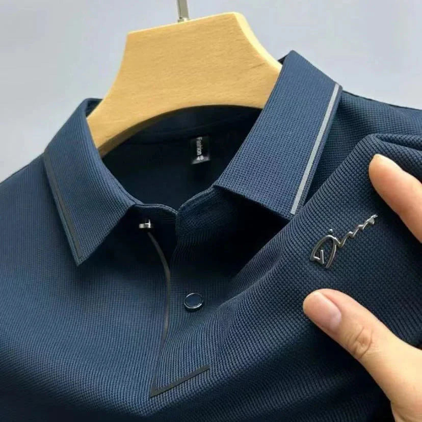 Men's Short Sleeve Polo Shirt Buttons Modern