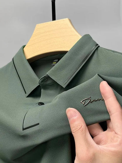 Men's Short Sleeve Polo Shirt Buttons Modern