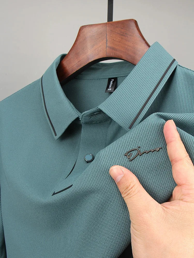 Men's Short Sleeve Polo Shirt Buttons Modern