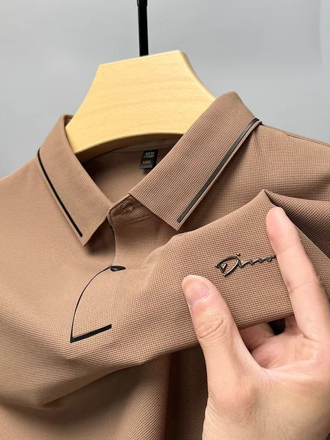 Men's Short Sleeve Polo Shirt Buttons Modern