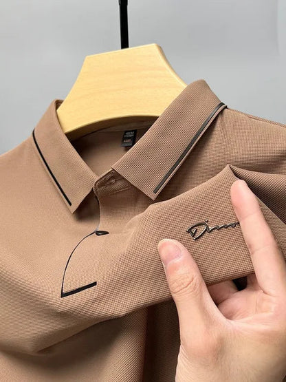 Men's Short Sleeve Polo Shirt Buttons Modern