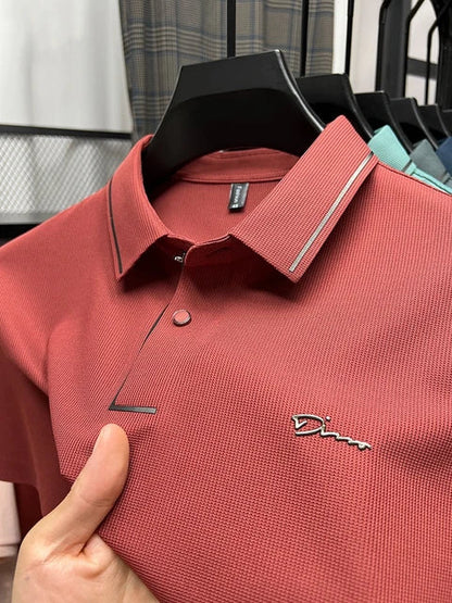 Men's Short Sleeve Polo Shirt Buttons Modern
