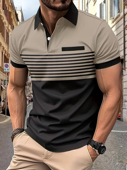 Men's Short-Sleeved Polo Shirt Elegant Design
