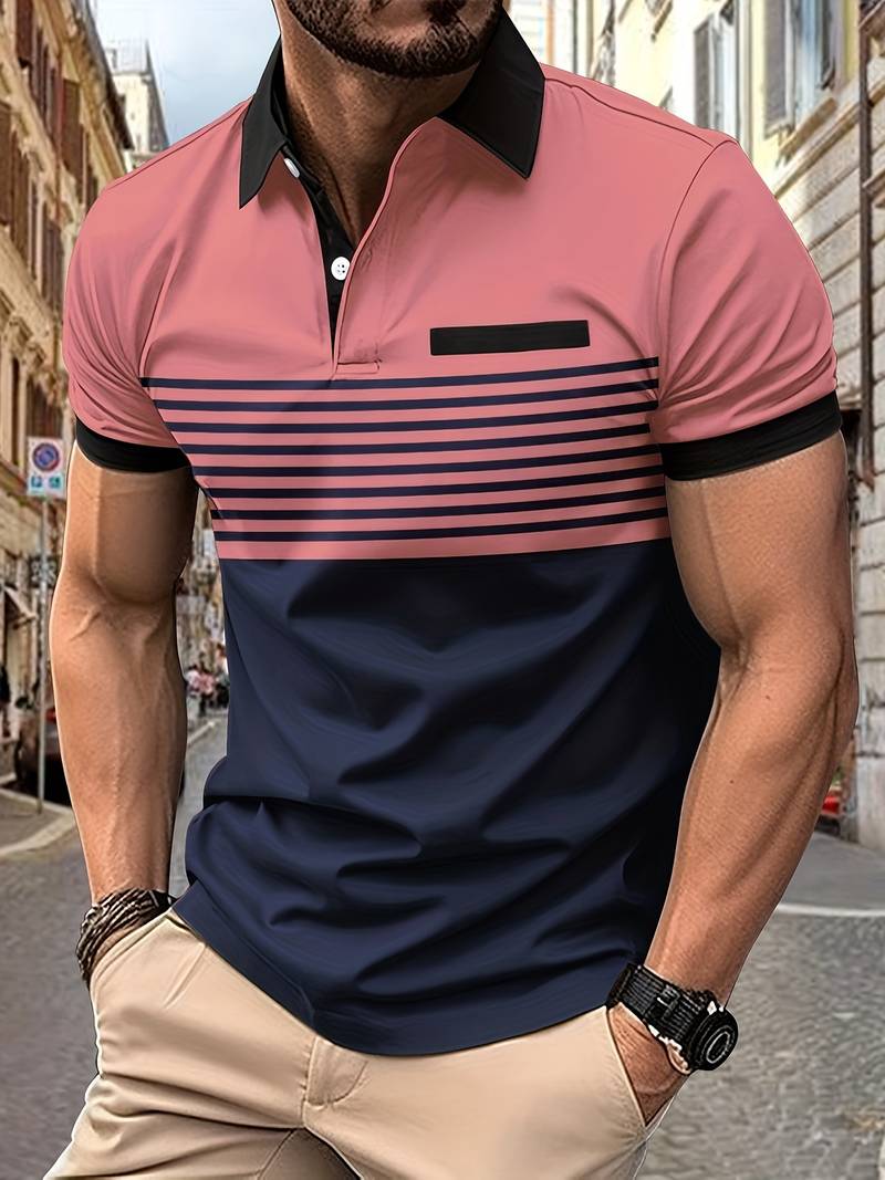 Men's Short-Sleeved Polo Shirt Elegant Design