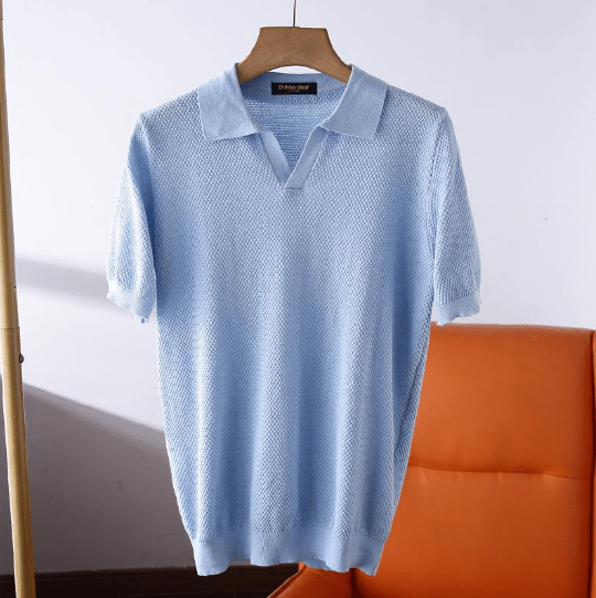 Men's Short Sleeve V-Neck Polo Shirt