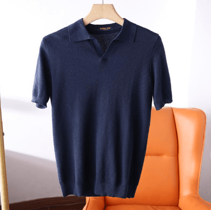 Men's Short Sleeve V-Neck Polo Shirt