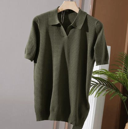 Men's Short Sleeve V-Neck Polo Shirt