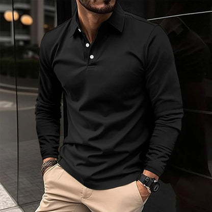 Men's Classic Long Sleeve Polo Shirt