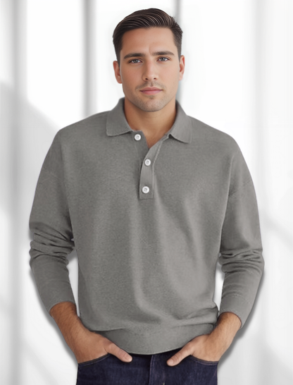 Men's Long Sleeve Polo Shirt Modern Style
