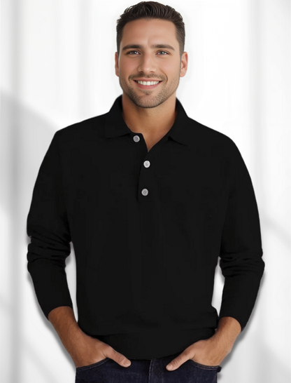 Men's Long Sleeve Polo Shirt Modern Style
