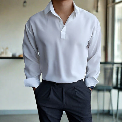 Men's Polo Shirt Lightweight Cotton Long Sleeve