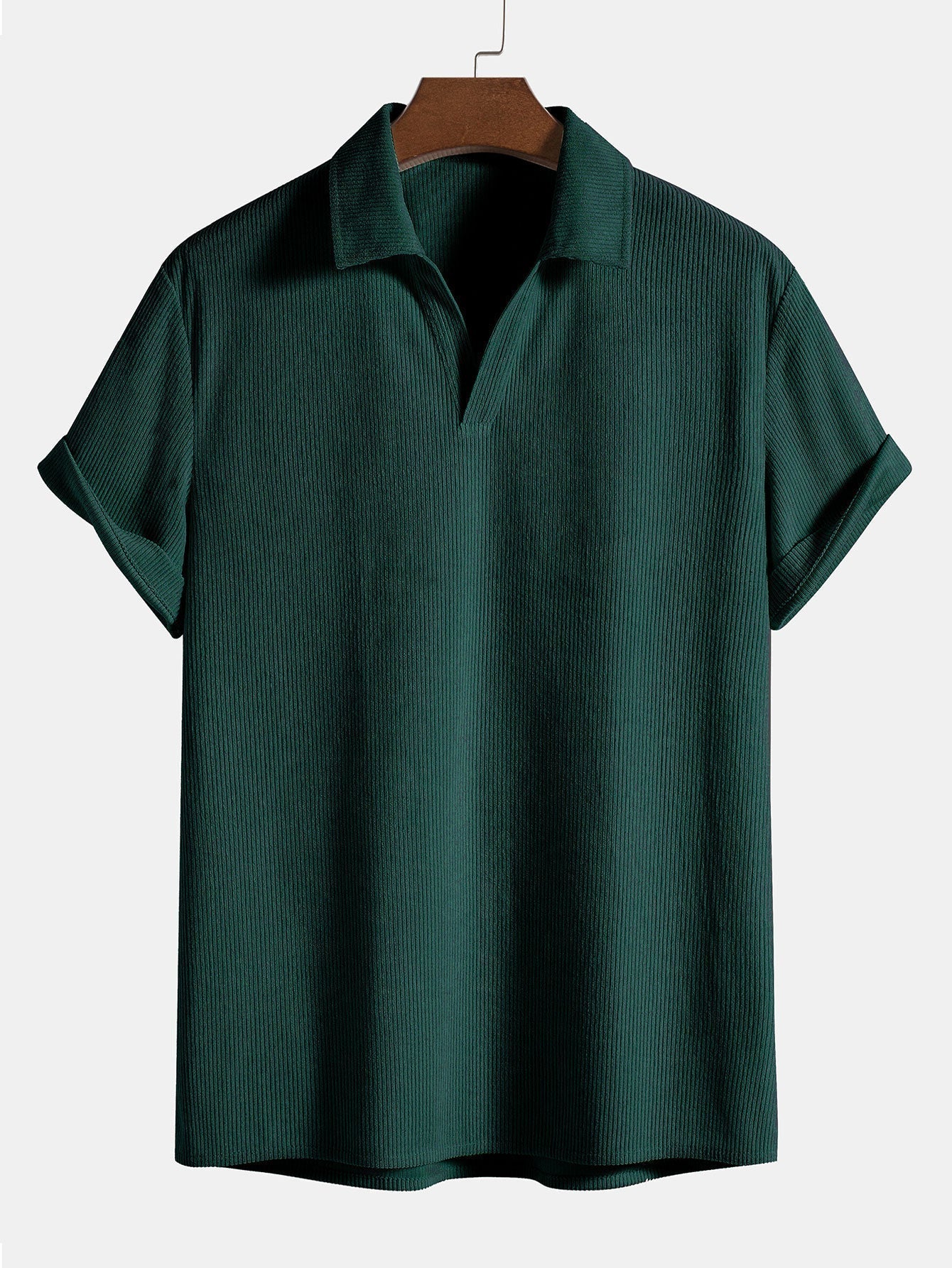 Men's Polo Shirt Short Sleeve V-Neck Sporty