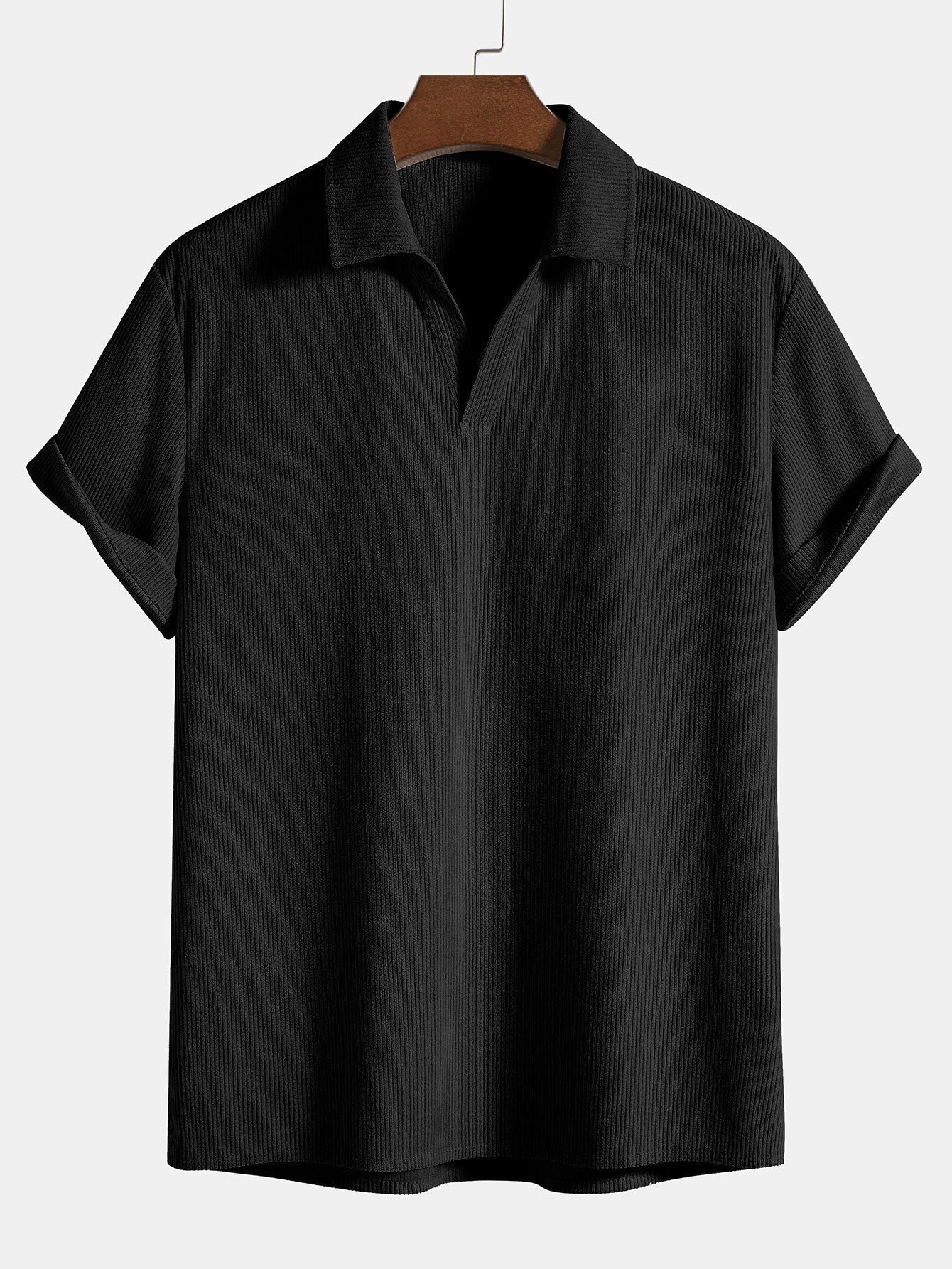 Men's Polo Shirt Short Sleeve V-Neck Sporty