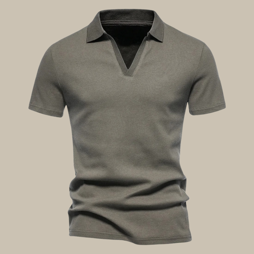 Herren Polohemd V-Ausschnitt Modern Sportlich - IdealeKleiden