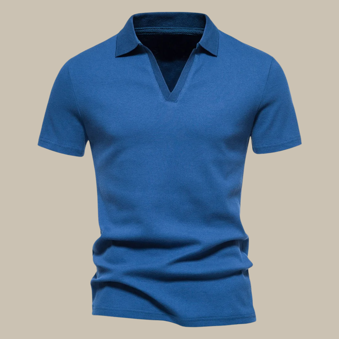 Men's Polo Shirt V-Neck Modern Sporty