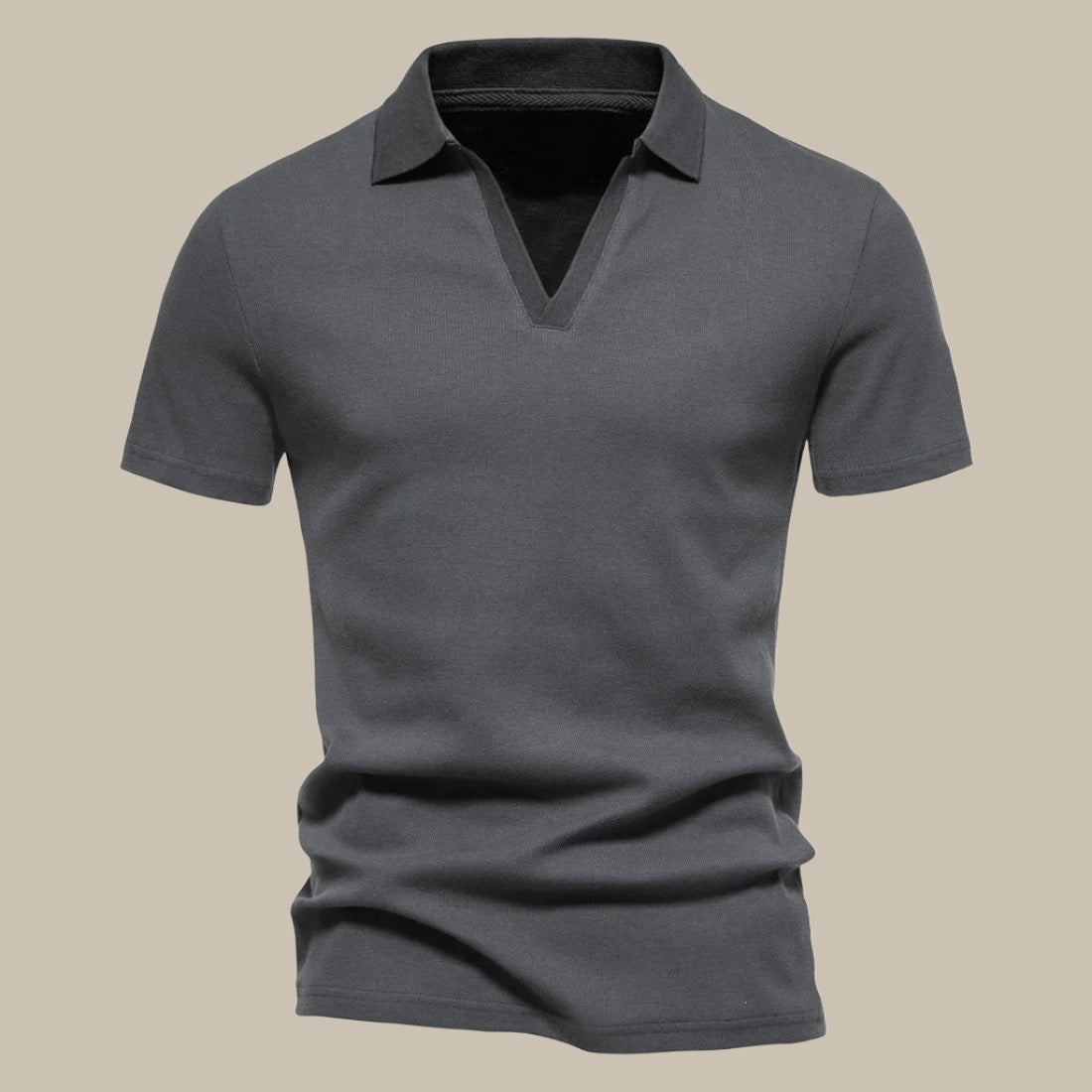 Men's Polo Shirt V-Neck Modern Sporty