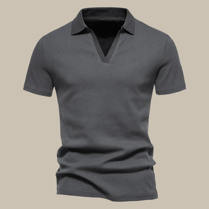 Men's Polo Shirt V-Neck Modern Sporty