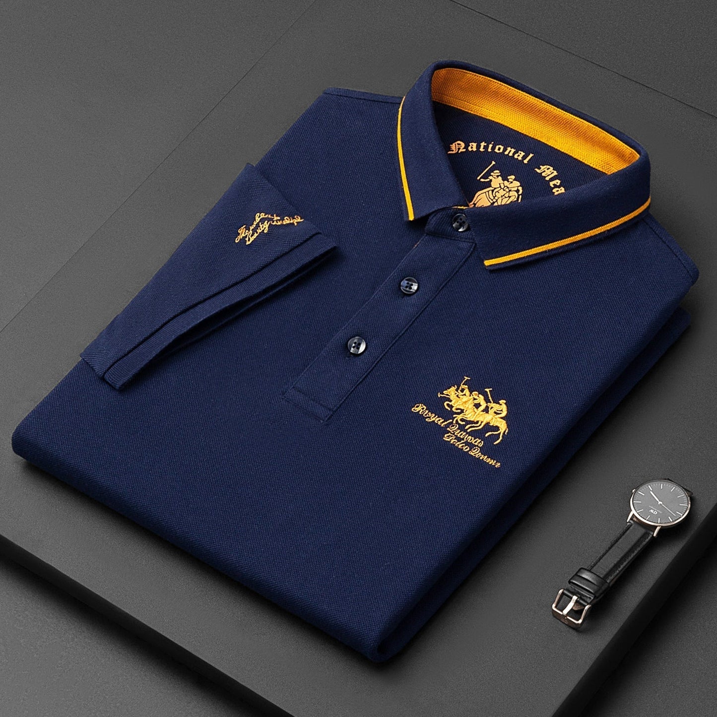 Men's Classic Polo Shirt with Button Placket