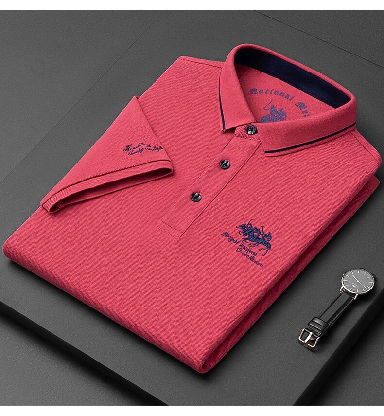 Men's Classic Polo Shirt with Button Placket